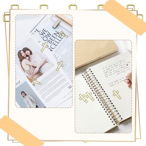 Notoke 50 PCS Gold Cross Paper Clips Bible Paper Clips - Versatile Bible Study Supplies for Christian Office and Home, Also Great as Journaling Papers Clip and Bookmarks - Image 4