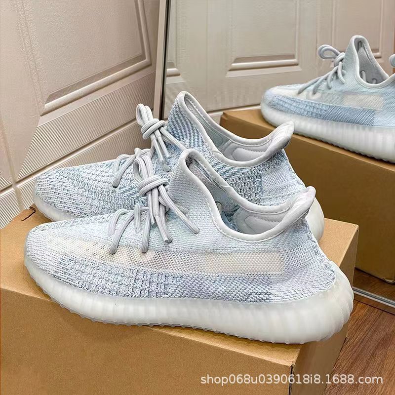Summer Popular Coconut Shoes 350 Men'S And Women'S White Baby'S Breath Casual Shoes Putian Soft-Soled Sports Shoes Breathable Running Shoes - Image 4