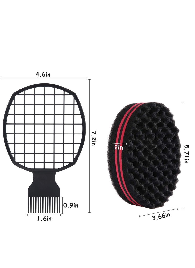 Y&D - Afro Twist Hair Comb with Wave Barber Tool Brush Curl Sponge Coils for Natural 2 Pieces - Image 1