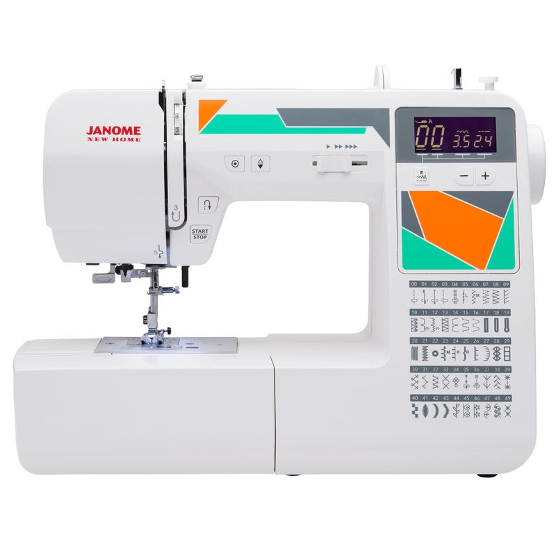 Janome Janome MOD50 Computerized Sewing Machine with 50 BuiltIn Stitches 3 OneStep Buttonholes Drop Feed and Accessories Red 