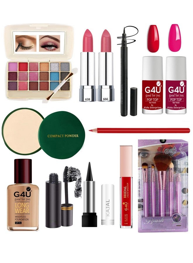 G4U 17-Piece Glow Up Makeup Kit With Eyeshadow Lipstick Eyeliner Compact Foundation Every Essential All-In-One Beauty Set 38 66 - Image 1
