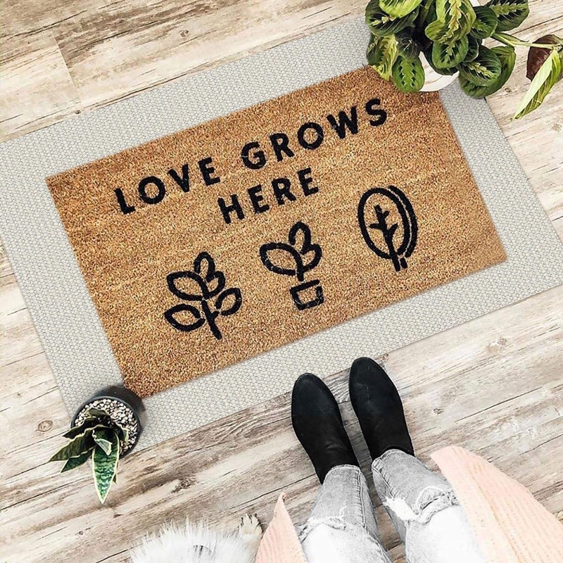 EARTHALL Woven Area Rug 2x3 Ft Washable Rugs for Entryway Braided Throw Rugs with Rubber Backing Door Mat Indoor Outdoor Entrance Small Cotton Woven Rug for Kitchen Foyer Front Door, Cream/Grayish - Image 5