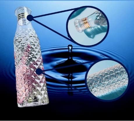 JANNYRO Plastic Diamond Water Bottles set of 1 Litre Round Water bottles with Crystal Design Plastic Fridge bottle 1000 ML Transparent Water Bottle Clear Water Bottle set of - Image 2
