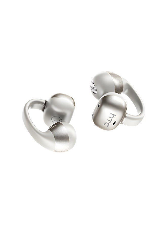HTC NE56 OWS Ear Clip Wireless Earphones, Bluetooth 6.0, Comfortable Sport Earclip Design, Noise Reduction Calls, Built-in Mic, 20-Hour Battery Life, 4-Hour Music Playback, Lightweight Wireless Headphones, Beige beige - Image 5
