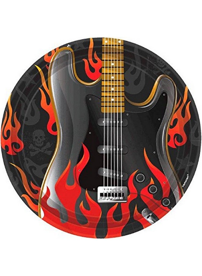 Amscan Rock On Heavy Metal Party Plates (8 Piece) Multi Color 0.8 X 10.5" - Image 1