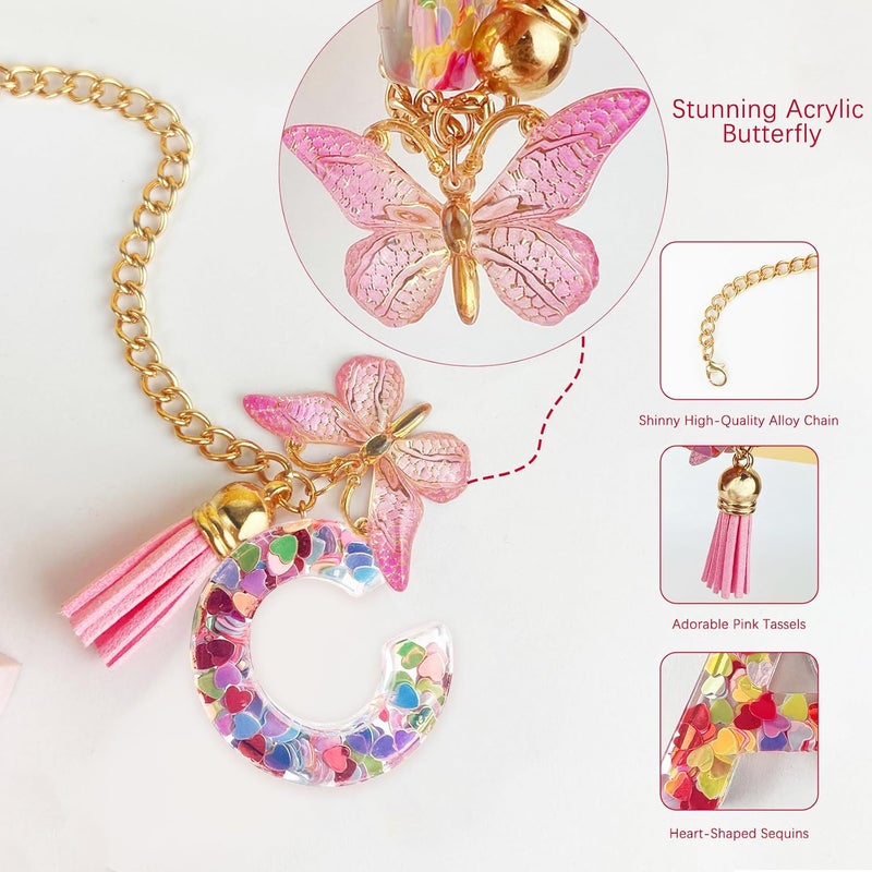 Velaco Letter Charm Accessories for Stanley Cup with Handle, Cute Initial Letter Keychain Handle Charm - Image 2