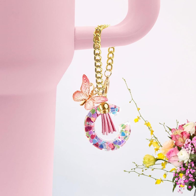 Velaco Letter Charm Accessories for Stanley Cup with Handle, Cute Initial Letter Keychain Handle Charm - Image 5