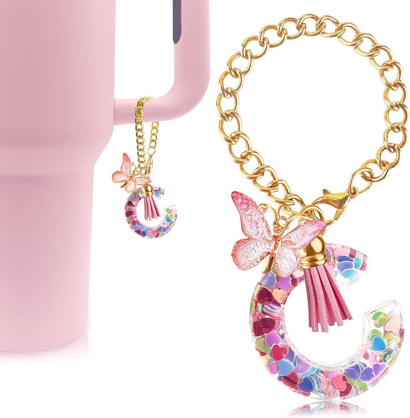 Velaco Letter Charm Accessories for Stanley Cup with Handle, Cute Initial Letter Keychain Handle Charm - Image 1