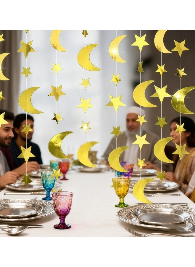 16M Gold Star Moon Decorations, Glitter Hanging Backdrop Streamers Banner for Anniversaries, Wedding, Birthday Parties, Graduations Parties, Dancing Ball(Gold Star Moon) - Image 4