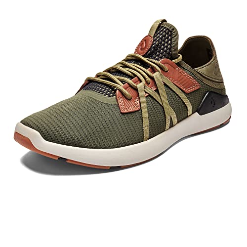 OLUKAI Mio Li Men's Everyday Athletic Shoes, Versatile & Casual Sneaker, Breathable & Comfortable Mesh, Cushioned Arch Support & Secure Fit, Hunter/Lava Rock, 14 - Image 1