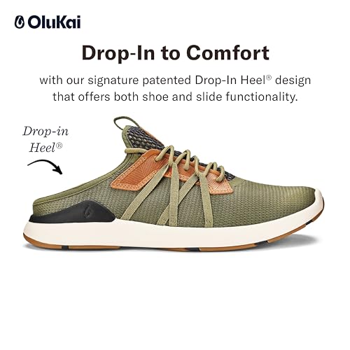 OLUKAI Mio Li Men's Everyday Athletic Shoes, Versatile & Casual Sneaker, Breathable & Comfortable Mesh, Cushioned Arch Support & Secure Fit, Hunter/Lava Rock, 14 - Image 4