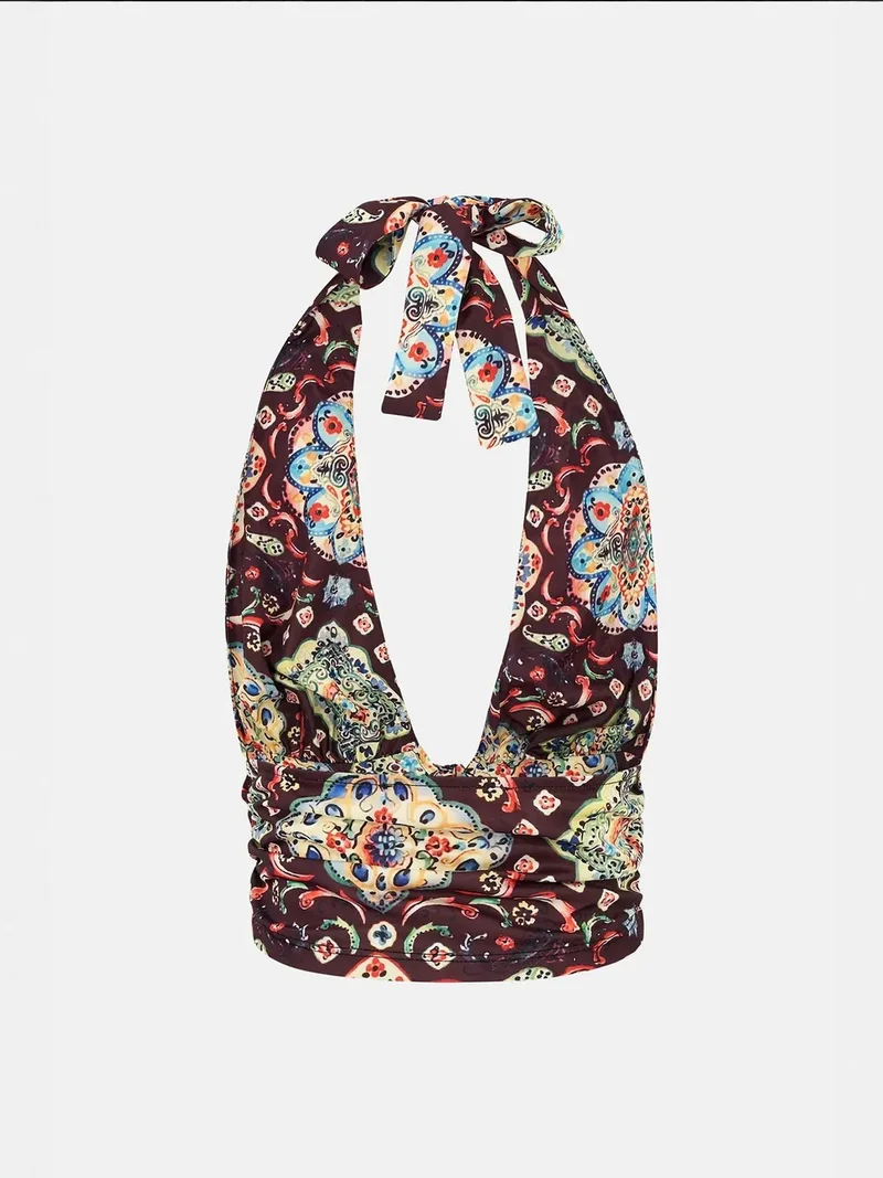 HICCUP Multicolor Ethnic Print Cropped Tank Top for Women | Best Price UAE