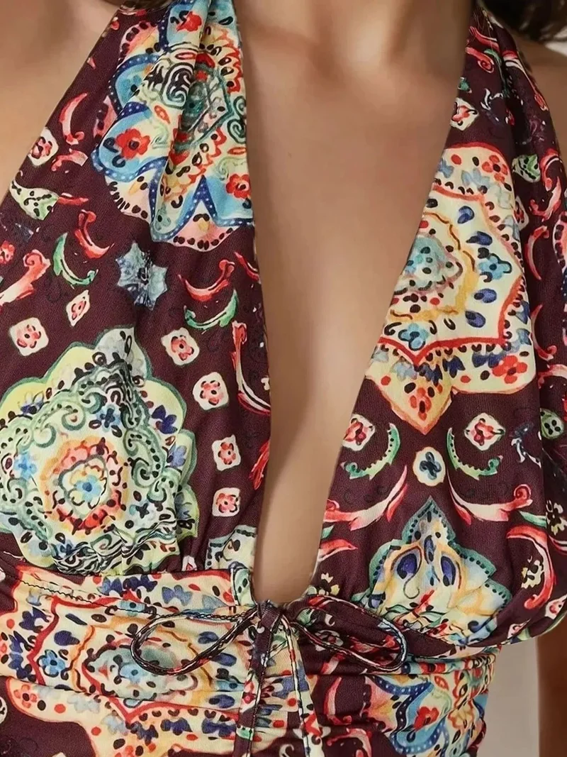 HICCUP Multicolor Ethnic Print Cropped Tank Top for Women | Best Price UAE