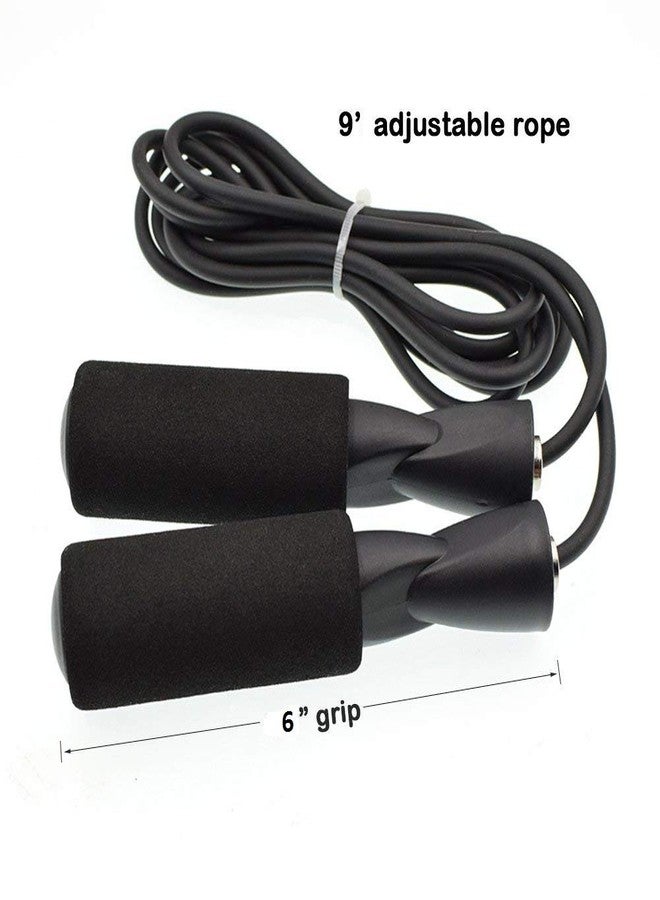 StarX STAR X Black Ball Bearing Skipping Rope for Fitness and Cardio, Speedy Skipping Rope, 9Ft Rope, 6 inch Handle - Image 4