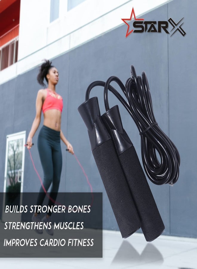 StarX STAR X Black Ball Bearing Skipping Rope for Fitness and Cardio, Speedy Skipping Rope, 9Ft Rope, 6 inch Handle - Image 5