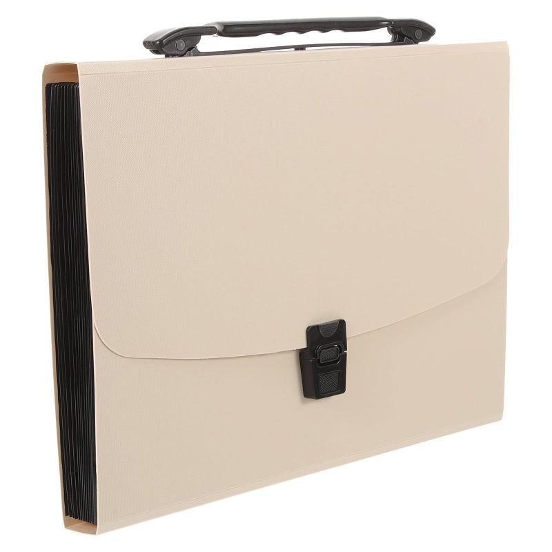 Large Capacity Beige A4 Expanding File Organizer Multi Layer Document Folder For Office And Student Storage - Image 2