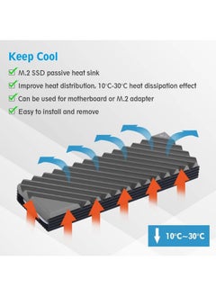 Aookay M.2 Heatsink Cooler, PS5 SSD Heatsink M.2 2280 SSD Heatsink Aluminum Double-Sided NVME Heat Sinks for PS5 Computer PC (Gray)  - Image 4
