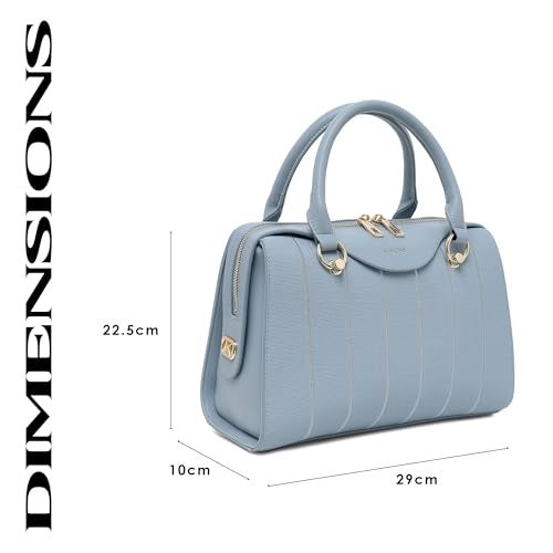 Akiki London Women's Elizabeth Medium Satchel Handbag|Premium textured fabric|Spacious compartment|Dual Strap|2 Internal Pockets|Stylish Womens Handbag - Image 3