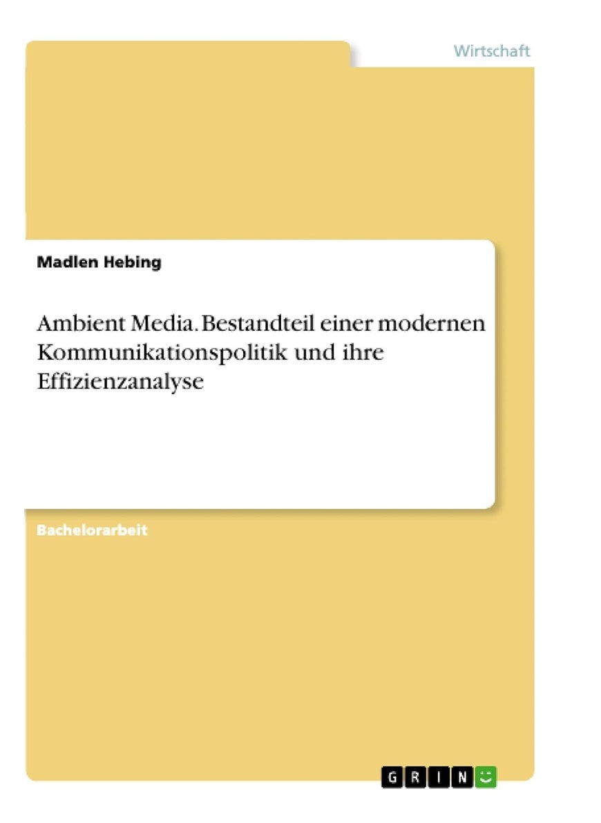 Ambient Media. Bestandteil einer modernen Kommunikationspolitik und ihre Effizienzanalyse 