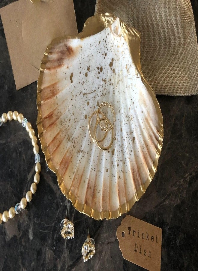 JUNERUSH صينية جونيروش الساحلية ذات التصميم الصدفي للمجوهرات/مستحضرات التجميل/منظم الطاولة | ديكور منزلي | صينية شموع | متعددة الاستخدامات (عبوة من قطعتين) - Image 5