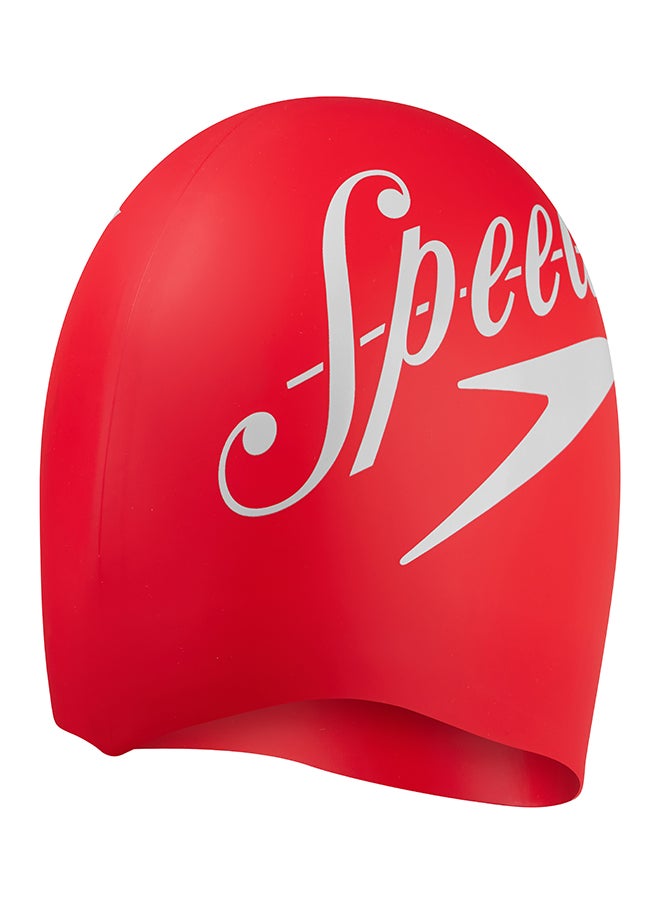 speedo Printed Silicone Swim Cap Red  - Image 2
