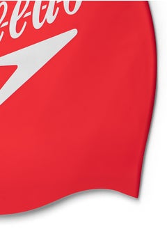speedo Printed Silicone Swim Cap Red  - Image 3