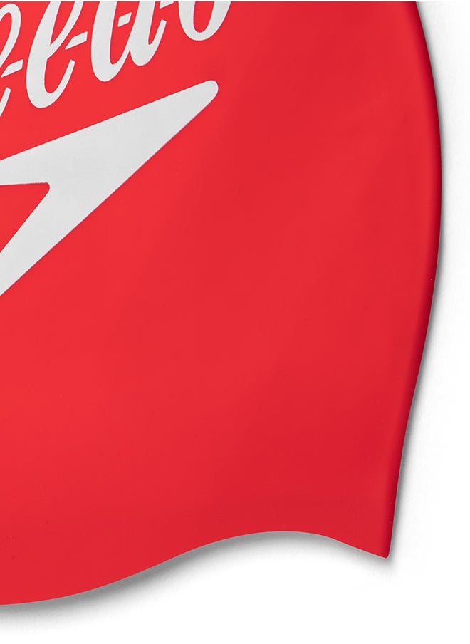 speedo Printed Silicone Swim Cap Red  - Image 3