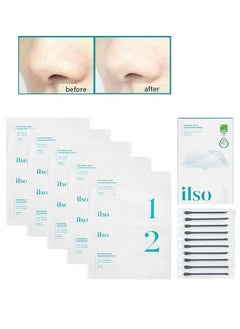 ilso Natural Mild Clear Nose Patch 5 Pcs with 10 Cotton Swabs, Blackhead Remover for Nose, Targets Pores and Pimples, Facial Skin Care, Skin Care to Absorb Acne Nose  - Image 1