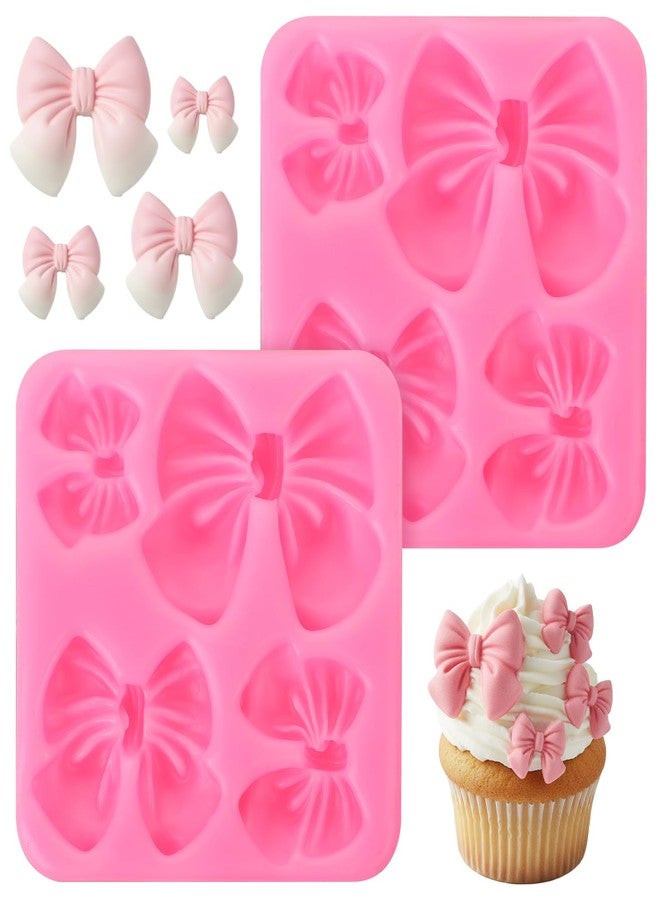 Ymapinc 2-Pack Bow Molds for Chocolate, Silicone Fondant-Mold for Mini Cake Making & Baking, Candy DIY Tool for Wedding Birthday Party Decorations - Image 1