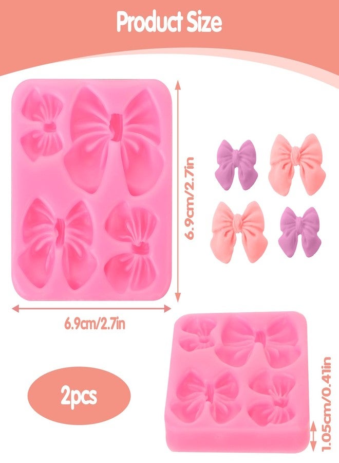 Ymapinc 2-Pack Bow Molds for Chocolate, Silicone Fondant-Mold for Mini Cake Making & Baking, Candy DIY Tool for Wedding Birthday Party Decorations - Image 2