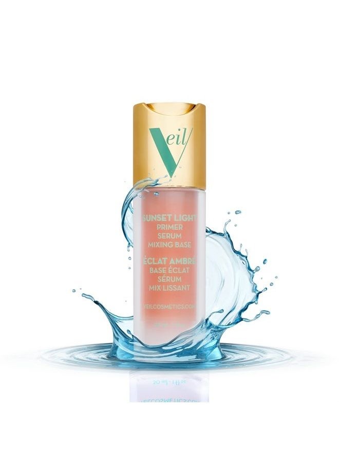 Veil Cosmetics Sunset Light 3-in-1 Primer | Serum, Mixing Base, Primer | Pore Minimizing | Hydrate, Brighten & Soothe | Smooths Wrinkles & Fine Lines | Extend Makeup Wear | Vegan | Beautiful Skin  - Image 1