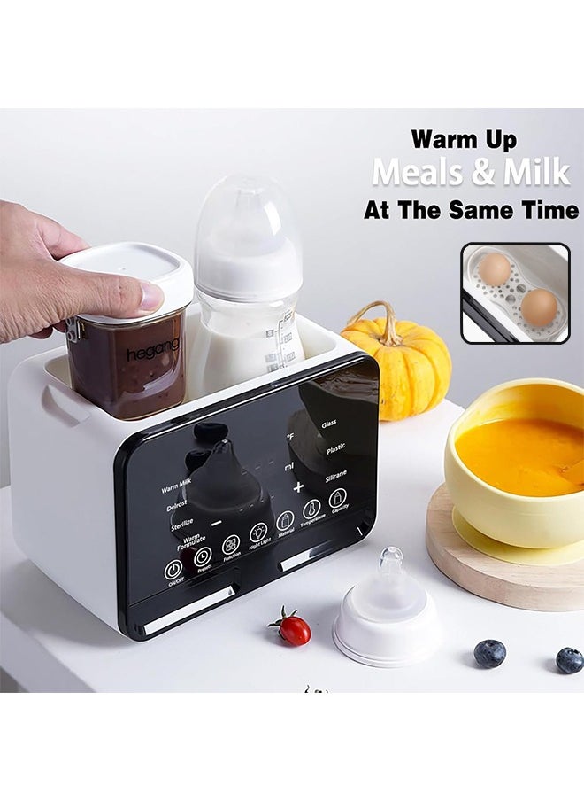 Super ZYouth Baby Double Bottle Warmer, 10-in-1 Multifunction Breast Milk Warmer with Night Light, Fast Baby Food Heater and Defrost Warmer with Timer, LCD Display Accurate Temperature Adjustment, 48H Keep Warm  - Image 5
