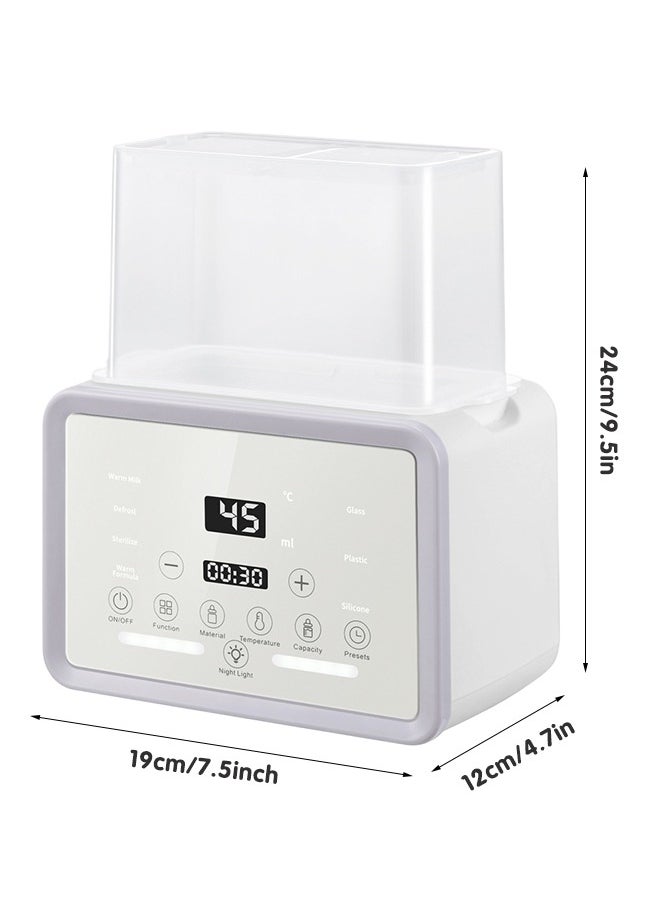 Super ZYouth Baby Double Bottle Warmer, 10-in-1 Multifunction Breast Milk Warmer with Night Light, Fast Baby Food Heater and Defrost Warmer with Timer, LCD Display Accurate Temperature Adjustment, 48H Keep Warm  - Image 2