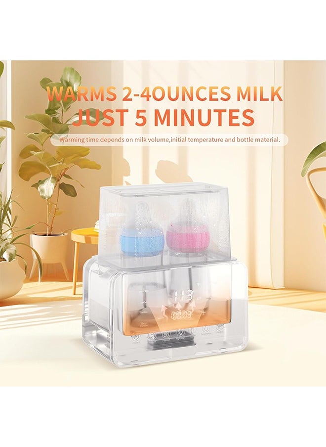 Super ZYouth - Baby Double Bottle Warmer, 10-in-1 Multifunction Breast Milk Warmer with Night Light, Fast Baby Food Heater and Defrost Warmer with Timer, LCD Display Accurate Temperature Adjustment, 48H Keep Warm - Image 1