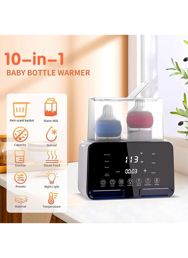 Baby Double Bottle Warmer, 10-in-1 Multifunction Breast Milk Warmer with Night Light, Fast Baby Food Heater and Defrost Warmer with Timer, LCD Display Accurate Temperature Adjustment, 48H Keep Warm - pzsku/Z6FDE86FCFEC15CC31130Z/45/_/1729243993/7b28a69f-aac6-439f-95ad-dcc07667ed50