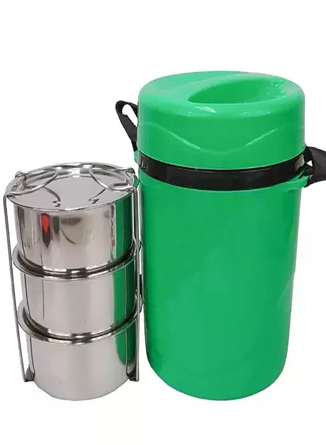 ATEVON Collection - Stainless Steel Insulated 3-Tier Lunch Box - Durable, Leakproof, Keeps Food Warm - Ideal for Work, School, Picnics - Image 1