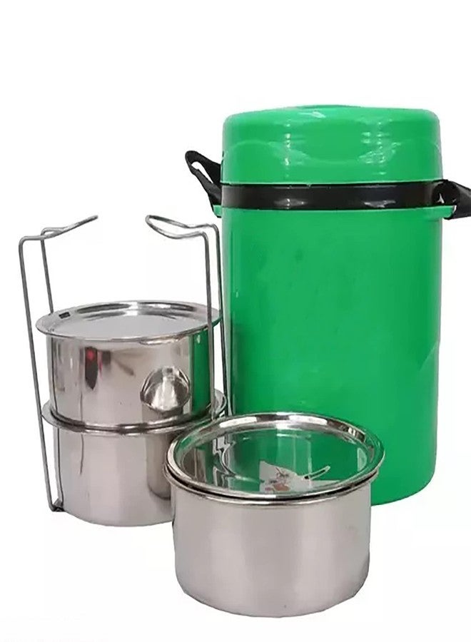 ATEVON Collection - Stainless Steel Insulated 3-Tier Lunch Box - Durable, Leakproof, Keeps Food Warm - Ideal for Work, School, Picnics - Image 2