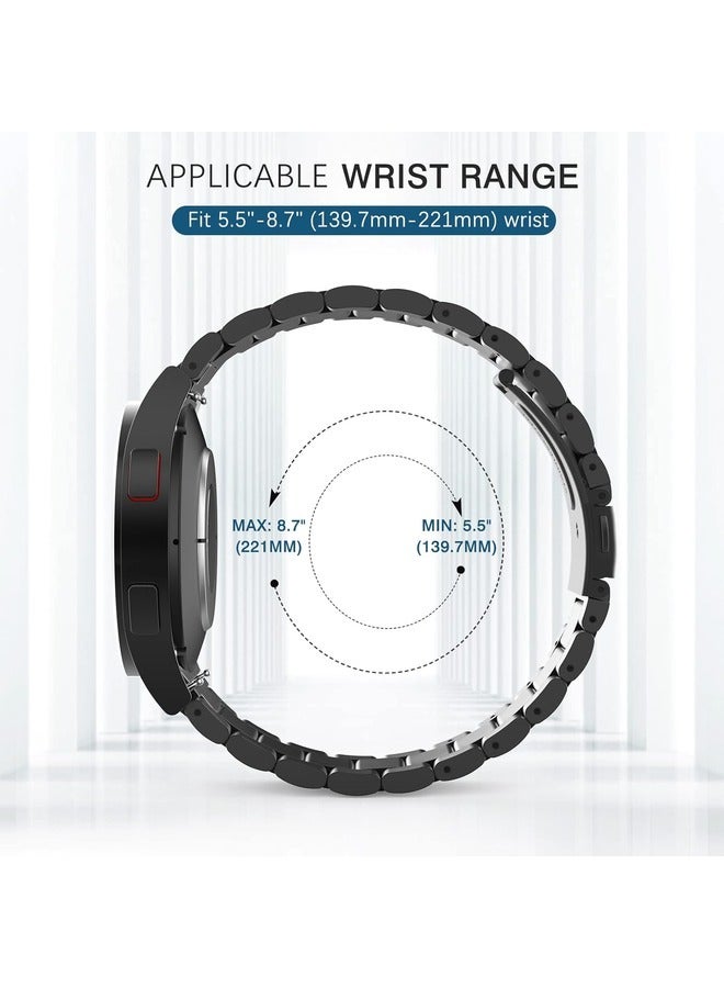 ELTRAZONE Black Stainless Steel Metal Band for Samsung Galaxy Watch - No-Gap Design for 7FE, 6, 5, 4 (40mm, 44mm), 5 Pro (45mm), 6 Classic (43mm, 47mm), and 4 Classic (42mm, 46mm) Models - Image 5