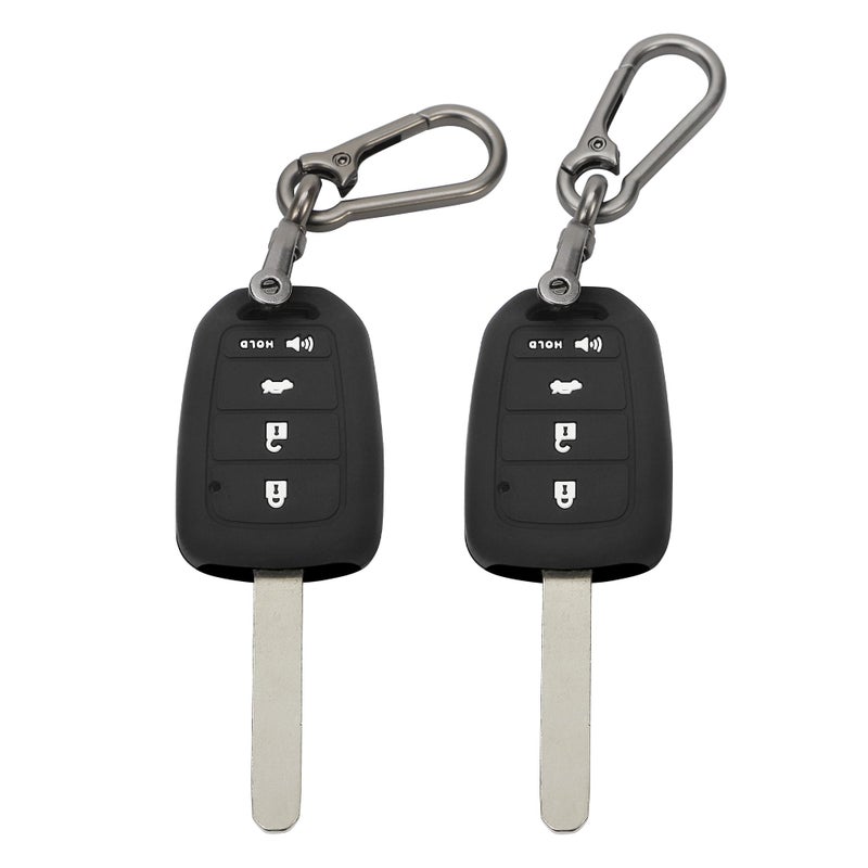 TOMALL 2 Pack for Honda Key Fob Cover with Keychain 4 Buttons Silicone Rubber Key Fob Case Compatible with Honda Accord Civic CRV HRV 20132021 Car Key Cover MLBHLIK61TA MLBHLIK61T