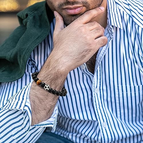MIXJOY Soccer Gifts for Teen Son Age 8-12 12-16, To My Son Soccer Bead Black Braided Bracelet Gifts, Soccer Player Son Gifts, Graduation Birthday Christmas Gifts for Soccer Lover Son - Image 4