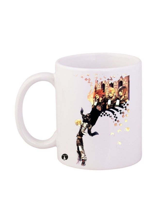 The Video Game Kingdom Hearts Printed Mug White/Black/Yellow 11ounce