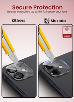 Moxedo Moxedo Camera Lens Protector, 9H Tempered Glass, Scratch Resistant Aluminum Alloy Frame Camera Cover Screen Protector Compatible for iPhone 12/6.1 inch - EERIE BLACK  - Image 3