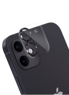 Moxedo Moxedo Camera Lens Protector, 9H Tempered Glass, Scratch Resistant Aluminum Alloy Frame Camera Cover Screen Protector Compatible for iPhone 12/6.1 inch - EERIE BLACK  - Image 1
