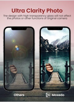 Moxedo Moxedo Camera Lens Protector, 9H Tempered Glass, Scratch Resistant Aluminum Alloy Frame Camera Cover Screen Protector Compatible for iPhone 12/6.1 inch - EERIE BLACK  - Image 4