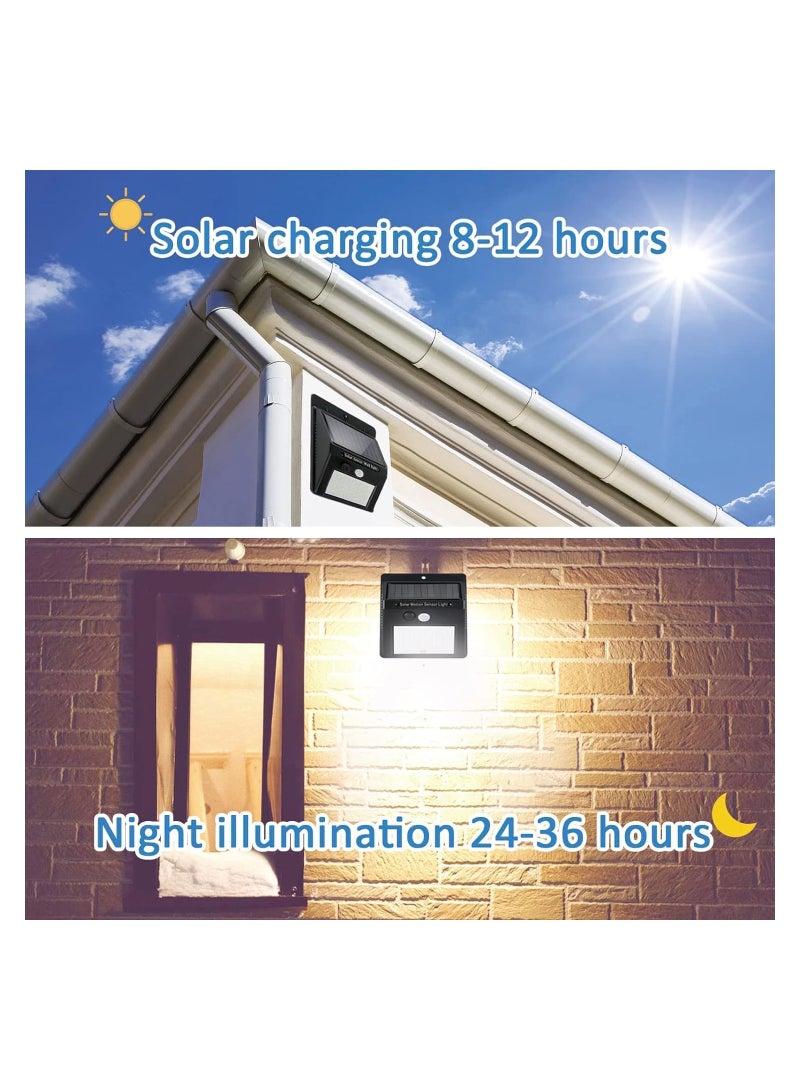 Generic 4 Pack Solar Motion Lights Outdoor, 3 Modes/100LED Solar Lights IP65 Waterproof Solar Motion Sensor Lights Solar Wall Lights Outdoor Lights for Front Door, Backyard, Garage (4 PACK(02)) - Image 2