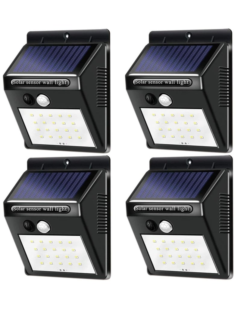 Generic 4 Pack Solar Motion Lights Outdoor, 3 Modes/100LED Solar Lights IP65 Waterproof Solar Motion Sensor Lights Solar Wall Lights Outdoor Lights for Front Door, Backyard, Garage (4 PACK(02)) - Image 1