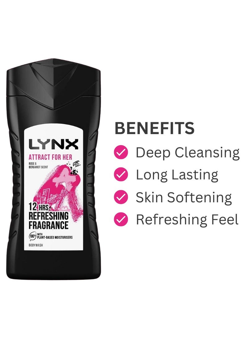 lynx غسول الجسم لينكس أتركت للنساء برائحة الورد والبرغموت 225 مل - Image 3