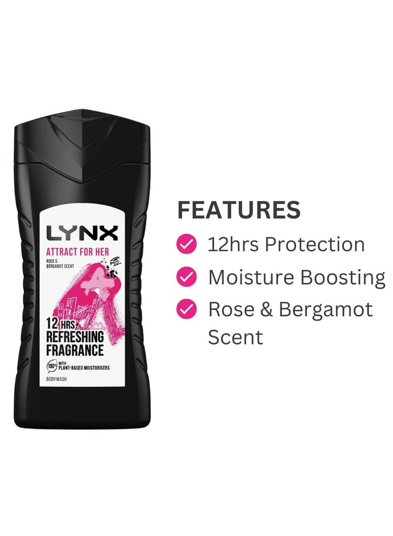 lynx غسول الجسم لينكس أتركت للنساء برائحة الورد والبرغموت 225 مل - Image 2