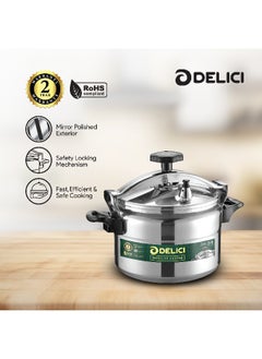 DELICI Aluminum Pressure Cooker  Pressure Pot Arabic Cooker Silver 9 Liter  - Image 3