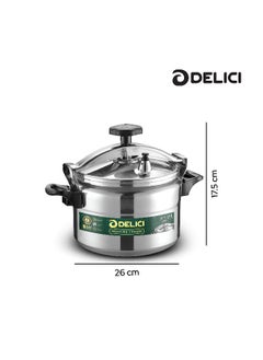 DELICI Aluminum Pressure Cooker  Pressure Pot Arabic Cooker Silver 9 Liter  - Image 5